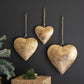 Antique Gold Christmas Heart Door Hangers Set Of 3 By Kalalou | Holiday | Modishstore