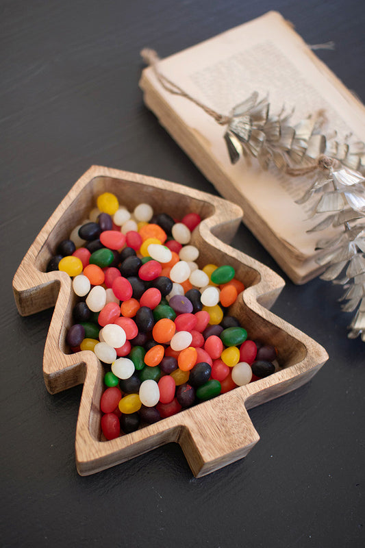 Wooden Christmas Tree Bowl (Min 2) By Kalalou | Decorative Bowls | Modishstore