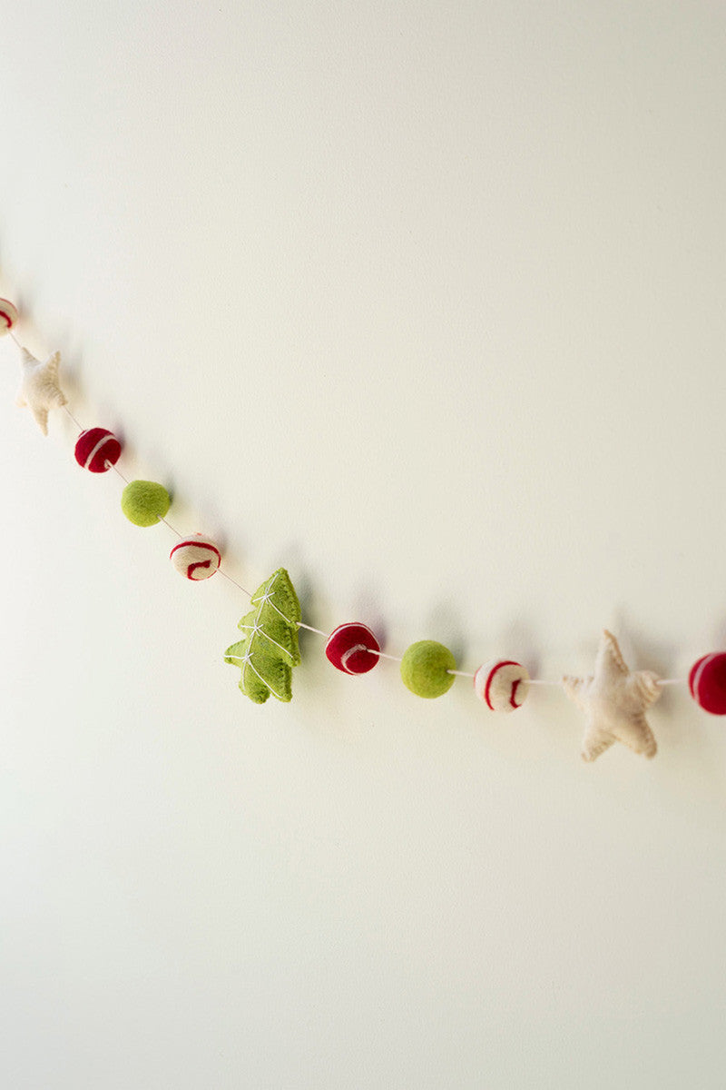 Felt Christmas Garland Set Of 2 By Kalalou | Garland & Wreath | Modishstore - 2