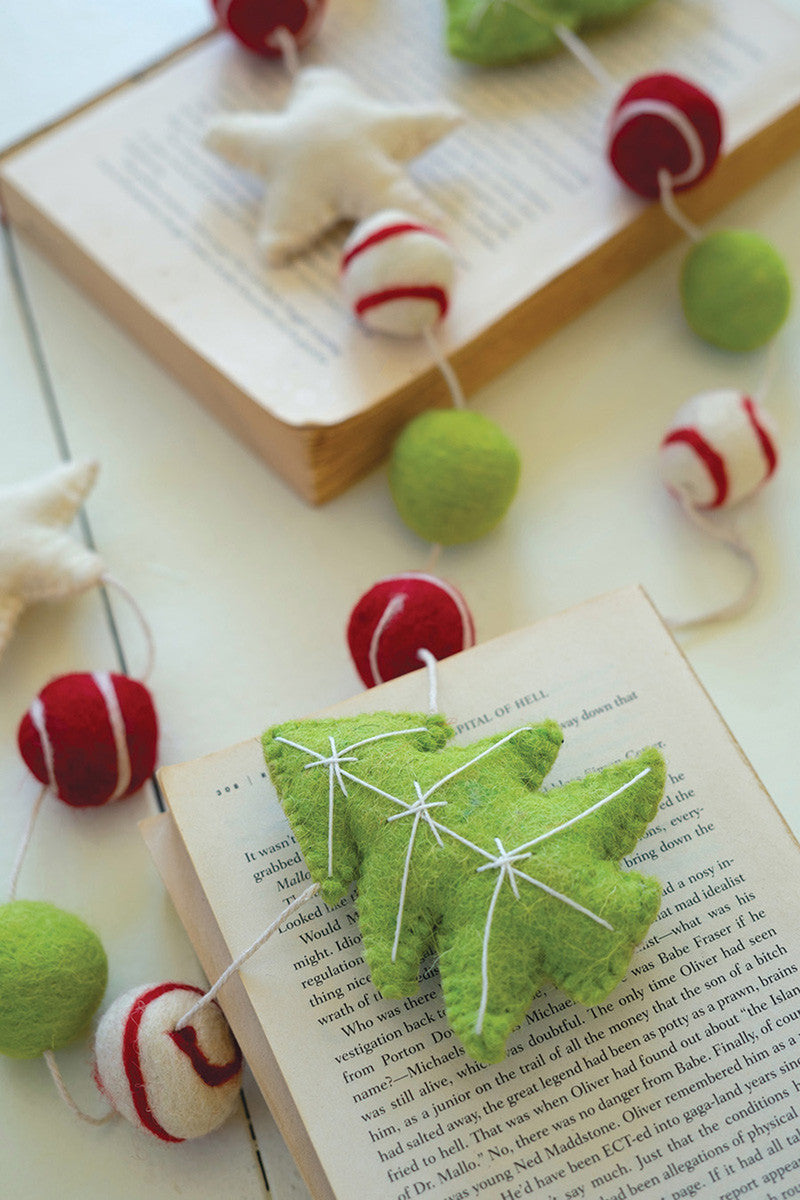 Felt Christmas Garland Set Of 2 By Kalalou | Garland & Wreath | Modishstore