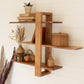 Acacia Wood Three Tiered Adjustable Shelf By Kalalou | Shelves & Shelving Units | Modishstore