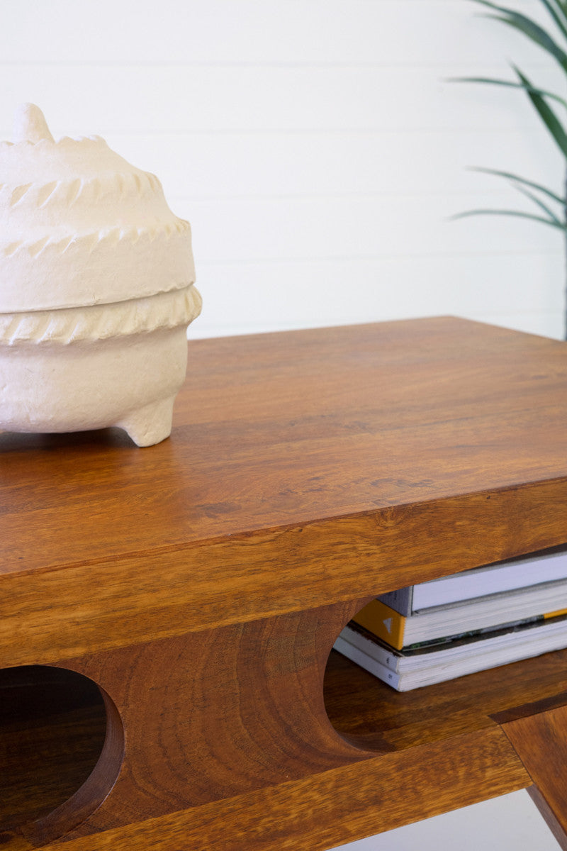 Mango Wood Coffee Table With Teak Finish By Kalalou | Coffee Tables | Modishstore - 2