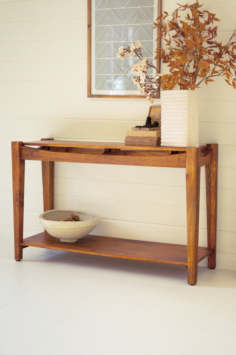 Mango Wood Console Table With Teak Finish By Kalalou | Console Tables | Modishstore - 2
