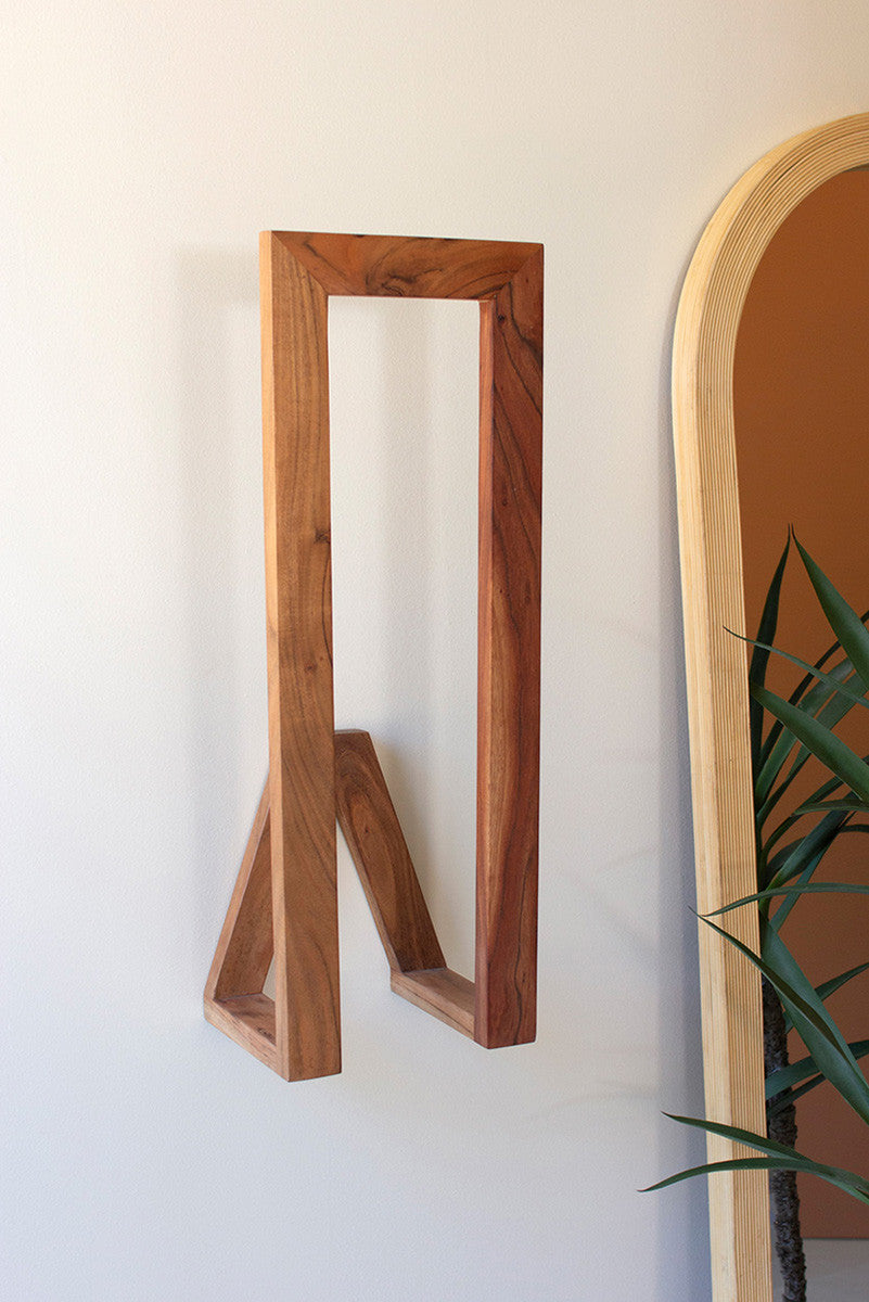 Wooden Wall Towel Rack By Kalalou | Hooks & Racks | Modishstore - 4