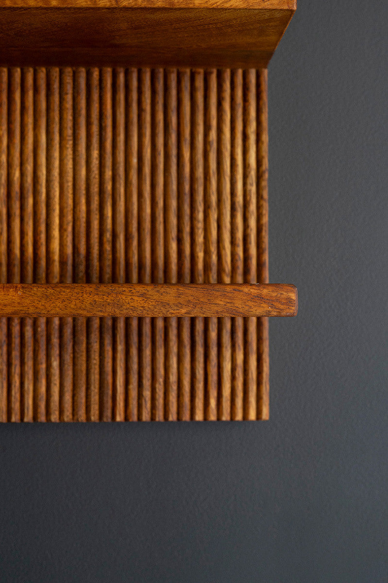 Tambour Wood Shelf By Kalalou | Wall Shelf | Modishstore - 3