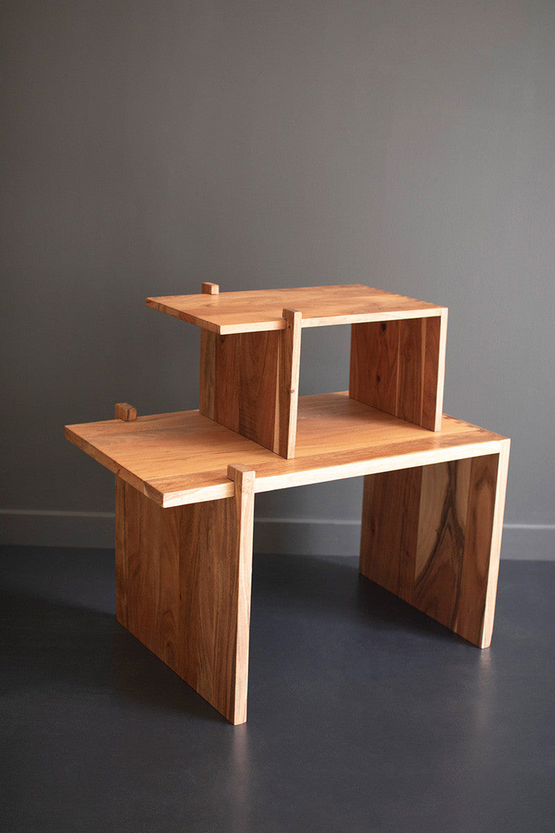 Acacia Wood Adjustable Riser By Kalalou | Ornaments | Modishstore - 2