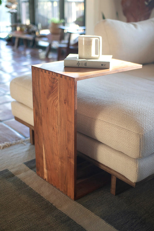 Acacia Wood Sofa Accent Table By Kalalou | Side Tables | Modishstore