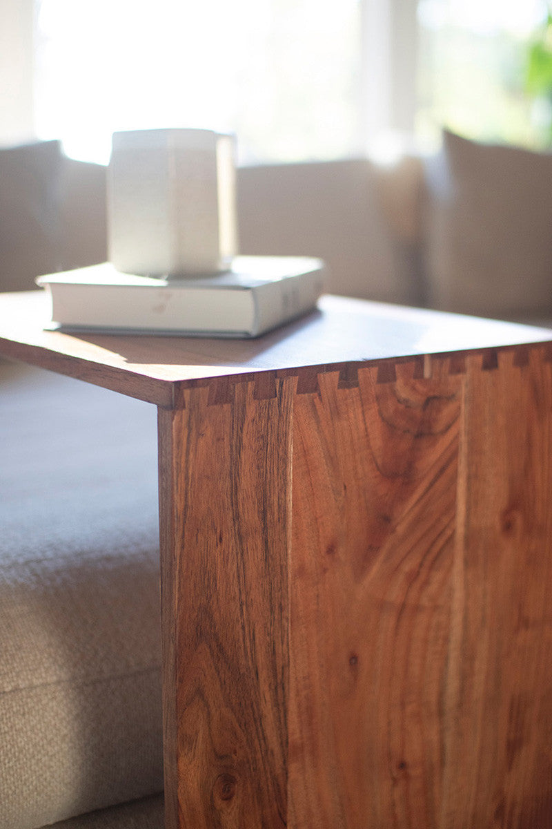 Acacia Wood Sofa Accent Table By Kalalou | Side Tables | Modishstore - 3