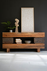 Recycled And Acacia Wood Console Table With Two Drawers By Kalalou