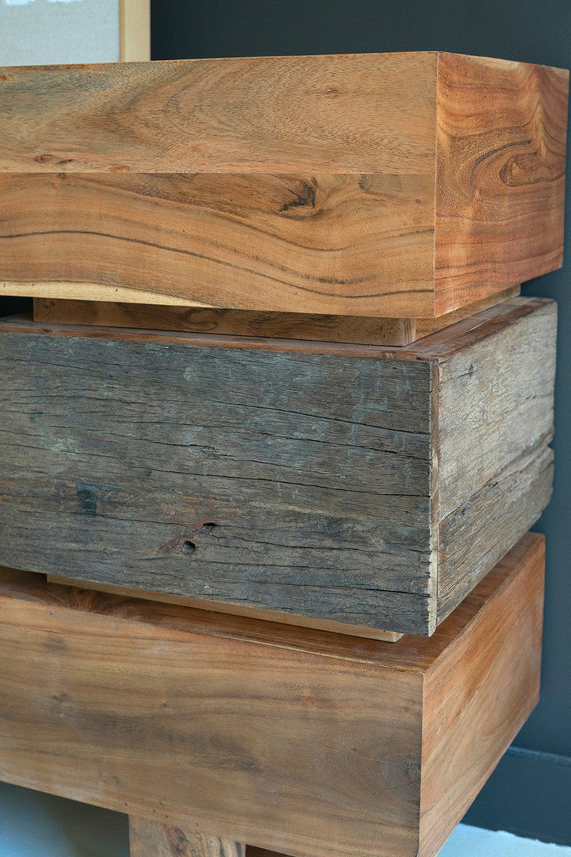 Recycled And Acacia Wood Console Table With Two Drawers By Kalalou | Console Tables | Modishstore - 3