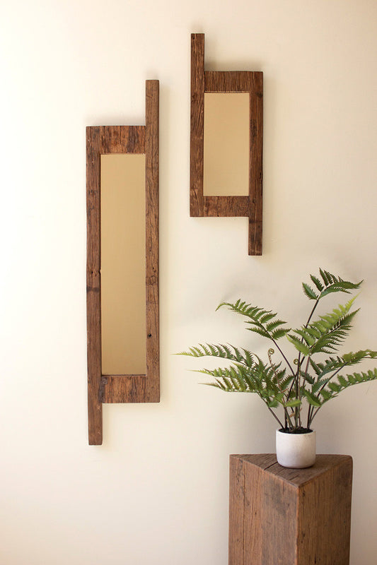 Set Of Two Recycled Wall Mirrors By Kalalou | Mirrors | Modishstore
