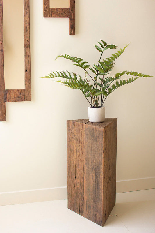 Tall Recycled Wood Triangle Accent Pedestal By Kalalou | Planters, Troughs & Cachepots | Modishstore