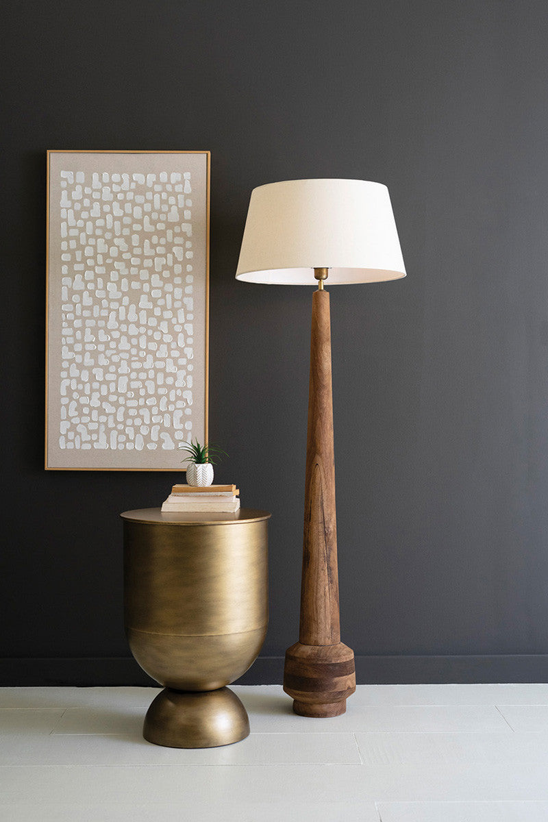 Tall Wooden Floor Lamp Base With Shade By Kalalou | Floor Lamps | Modishstore - 2
