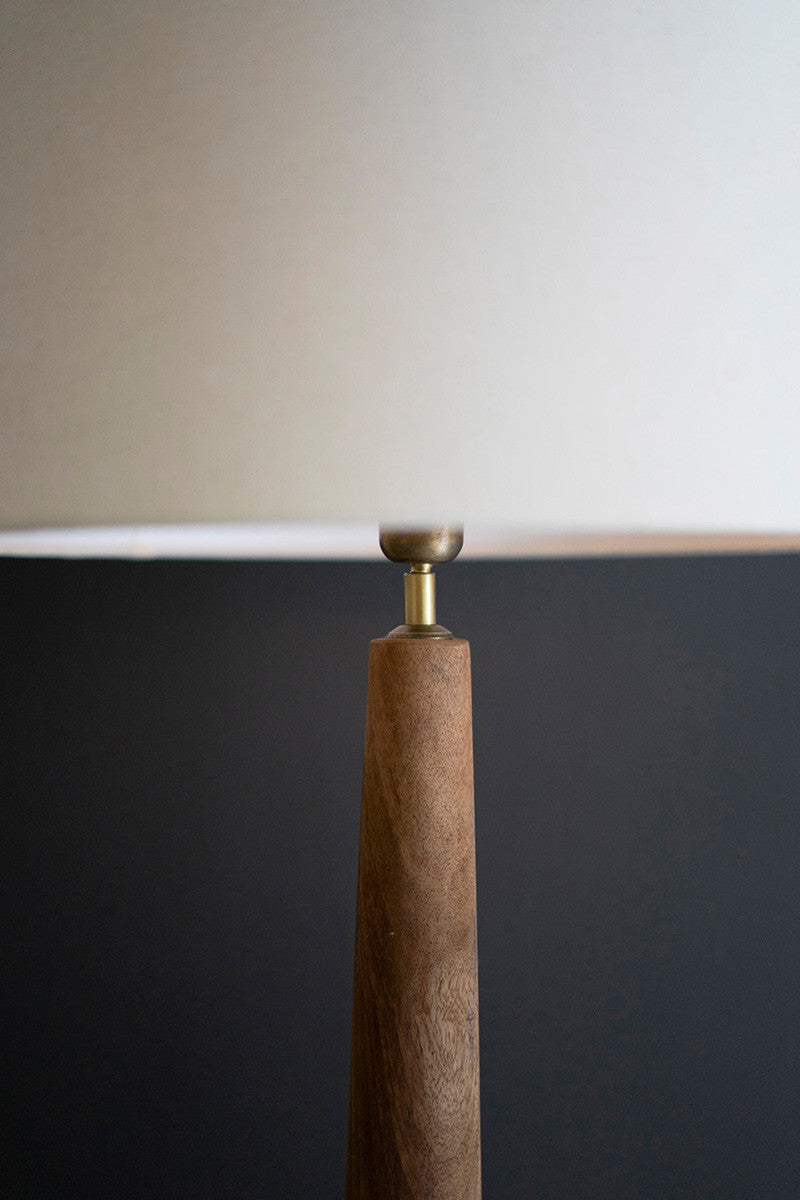 Tall Wooden Floor Lamp Base With Shade By Kalalou | Floor Lamps | Modishstore - 3