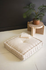 Square Boucle Floor Cushion - Pearl By Kalalou