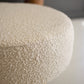 Large Boucle Stool With Wooden Legs - Pearl By Kalalou | Stools | Modishstore - 3