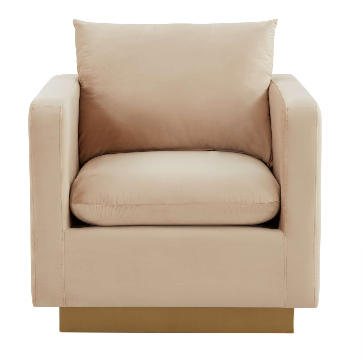 LeisureMod Nervo Velvet Accent Armchair With Gold Frame | Armchairs | Modishstore - 5