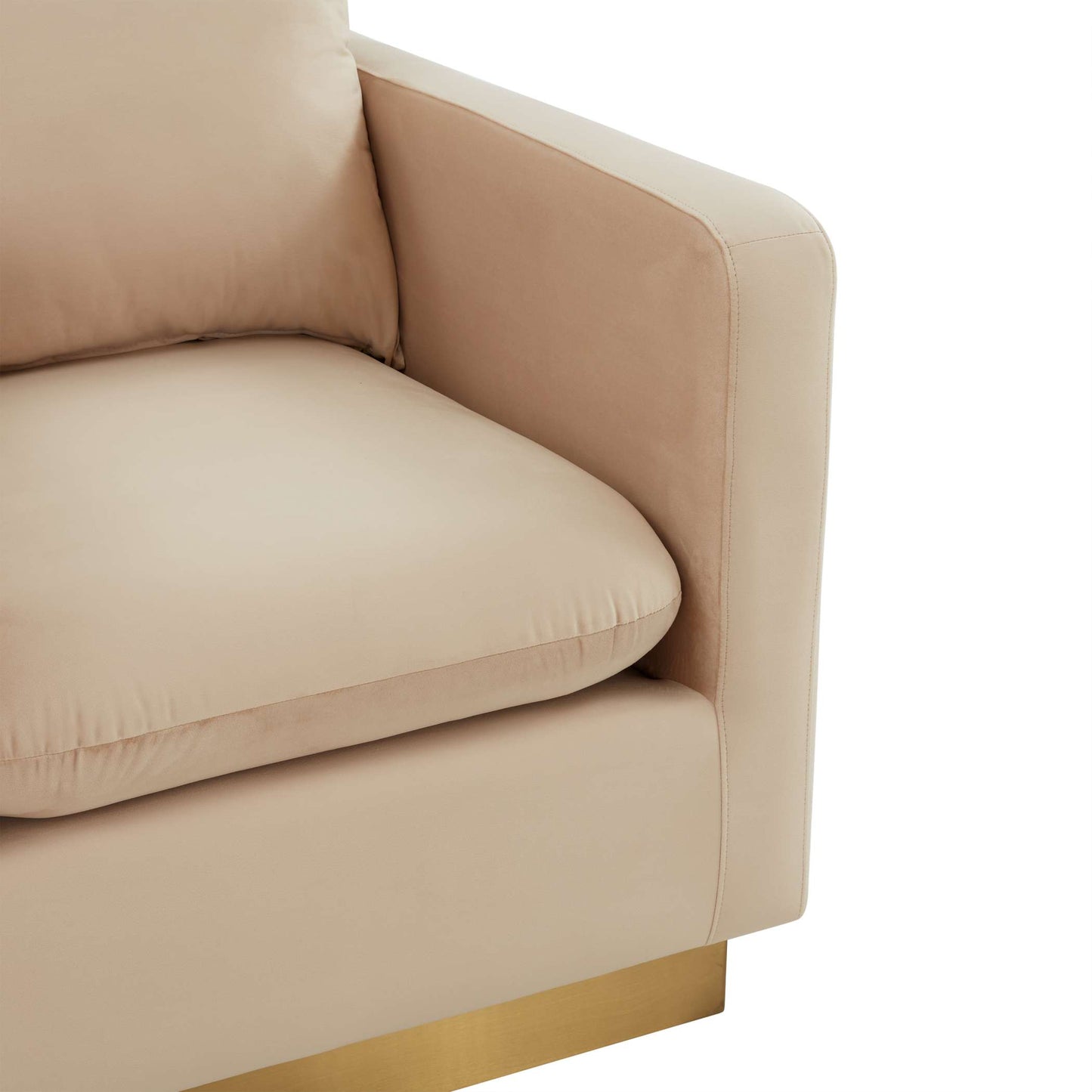 LeisureMod Nervo Velvet Accent Armchair With Gold Frame | Armchairs | Modishstore - 6