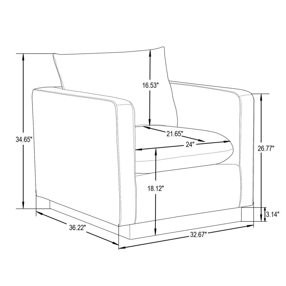 LeisureMod Nervo Velvet Accent Armchair With Gold Frame | Armchairs | Modishstore - 7