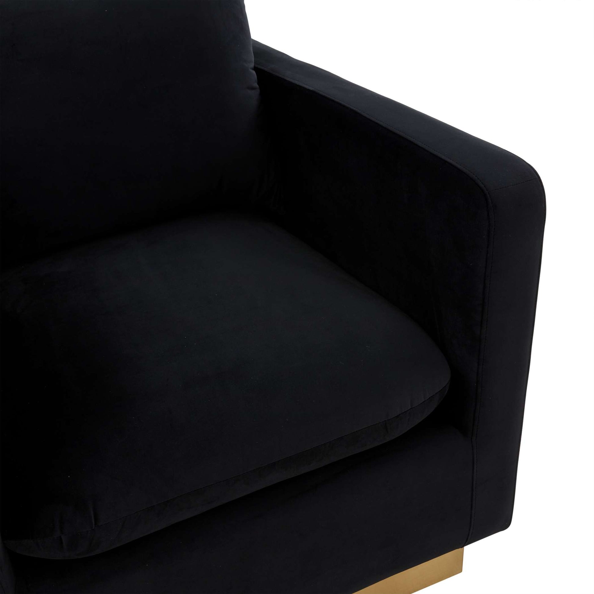 LeisureMod Nervo Velvet Accent Armchair With Gold Frame | Armchairs | Modishstore - 8