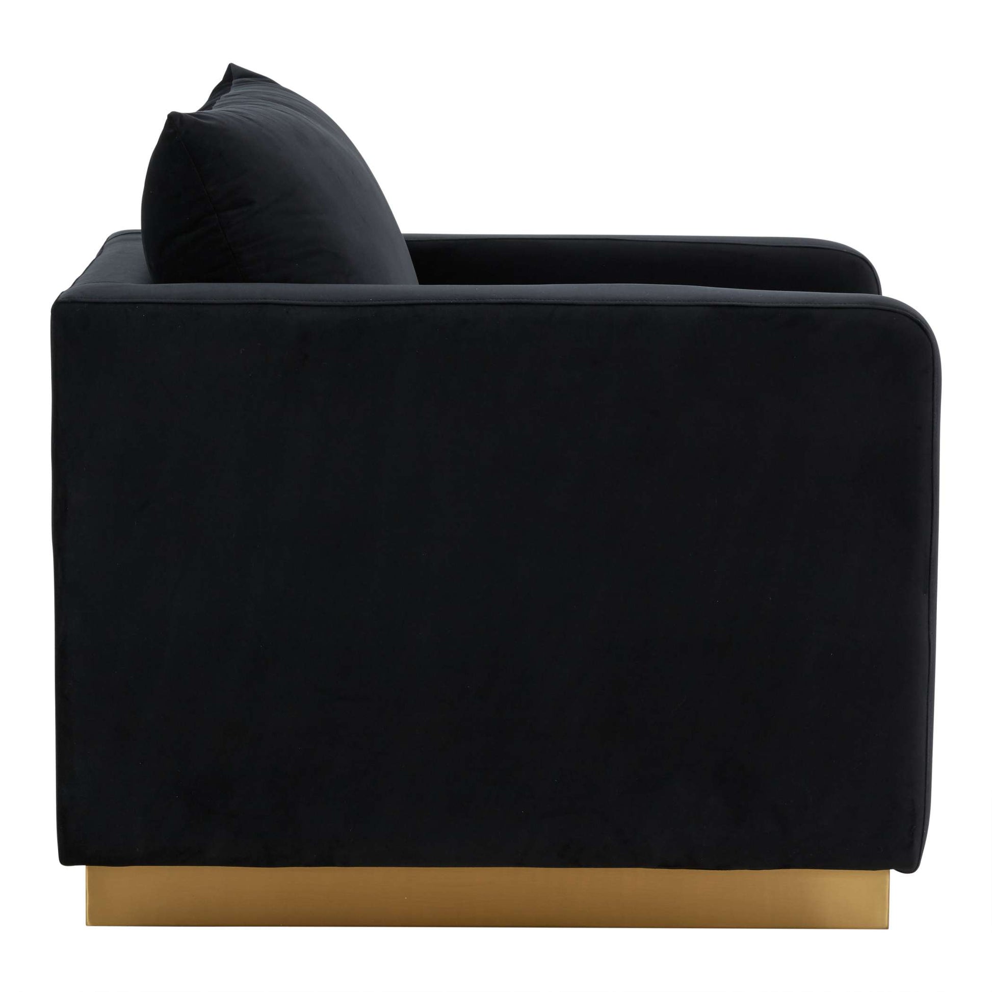 LeisureMod Nervo Velvet Accent Armchair With Gold Frame | Armchairs | Modishstore - 10