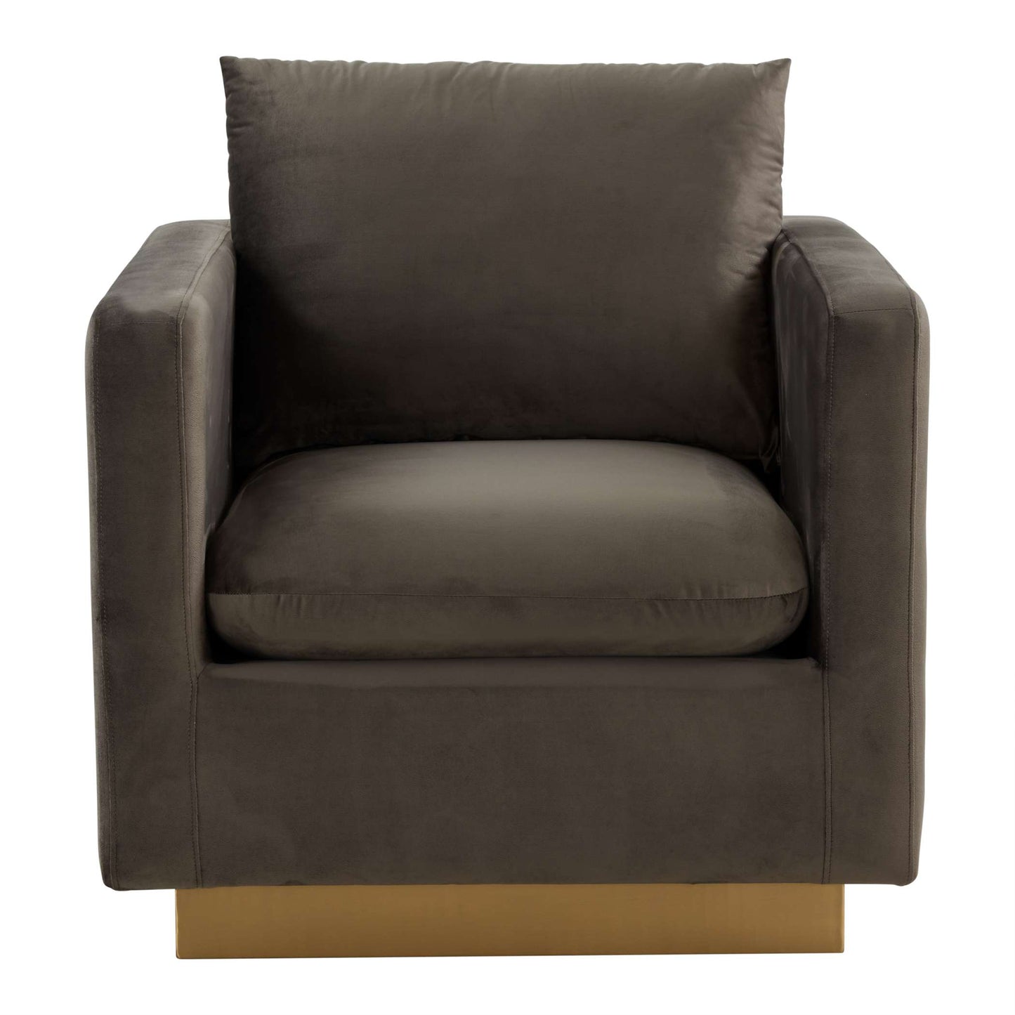 LeisureMod Nervo Velvet Accent Armchair With Gold Frame | Armchairs | Modishstore - 18
