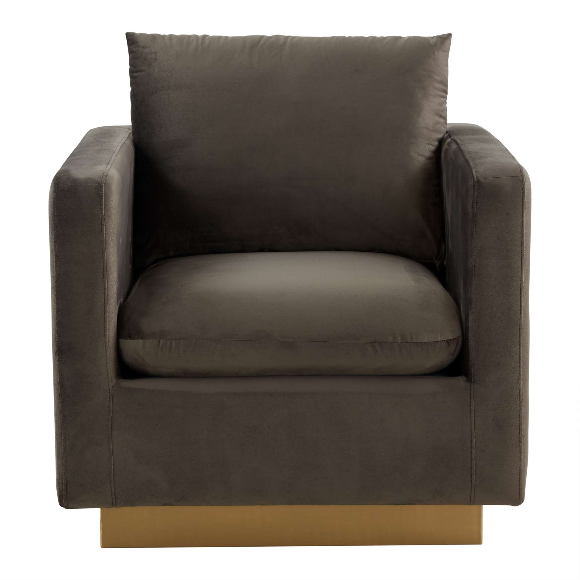 LeisureMod Nervo Velvet Accent Armchair With Gold Frame | Armchairs | Modishstore - 18