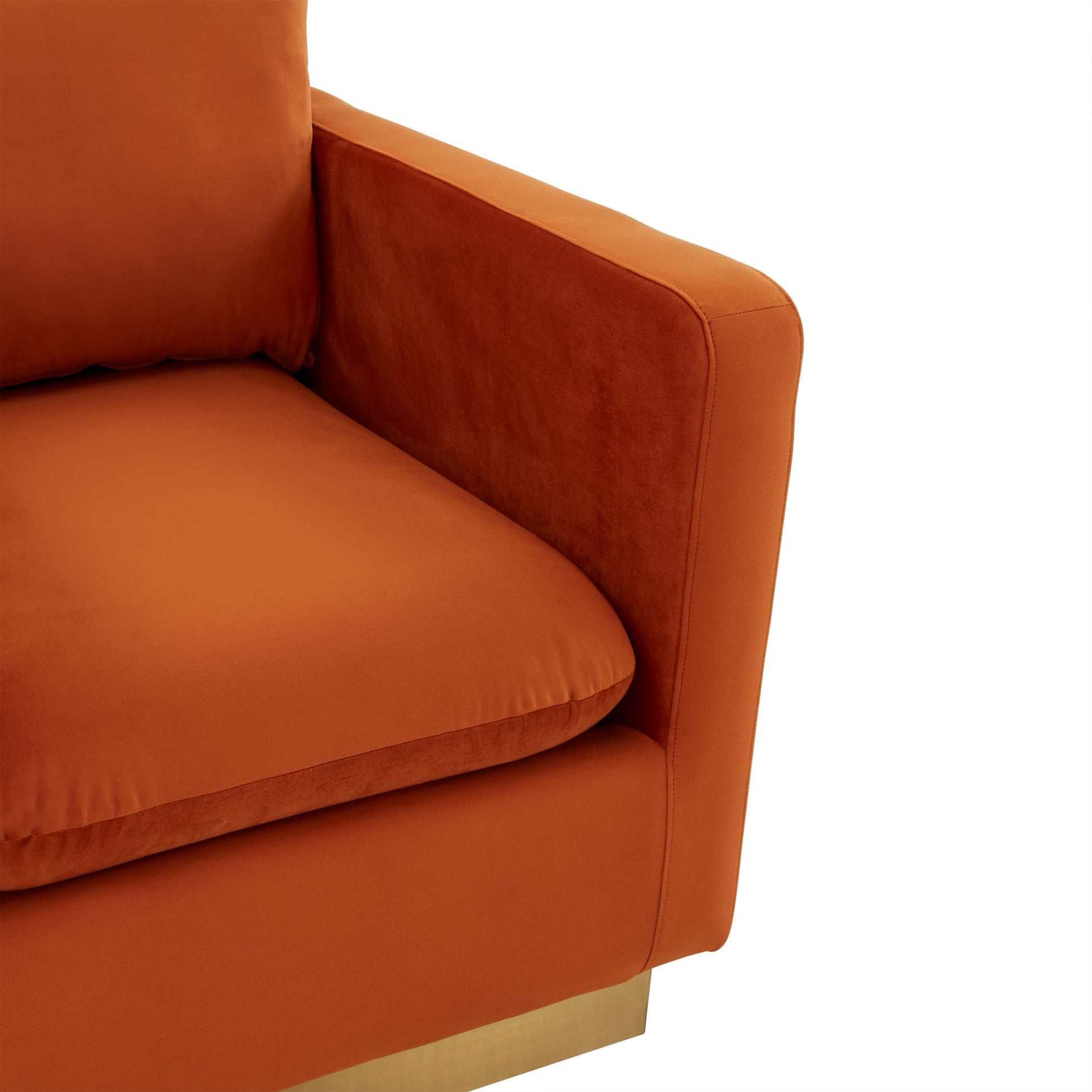 LeisureMod Nervo Velvet Accent Armchair With Gold Frame | Armchairs | Modishstore - 30