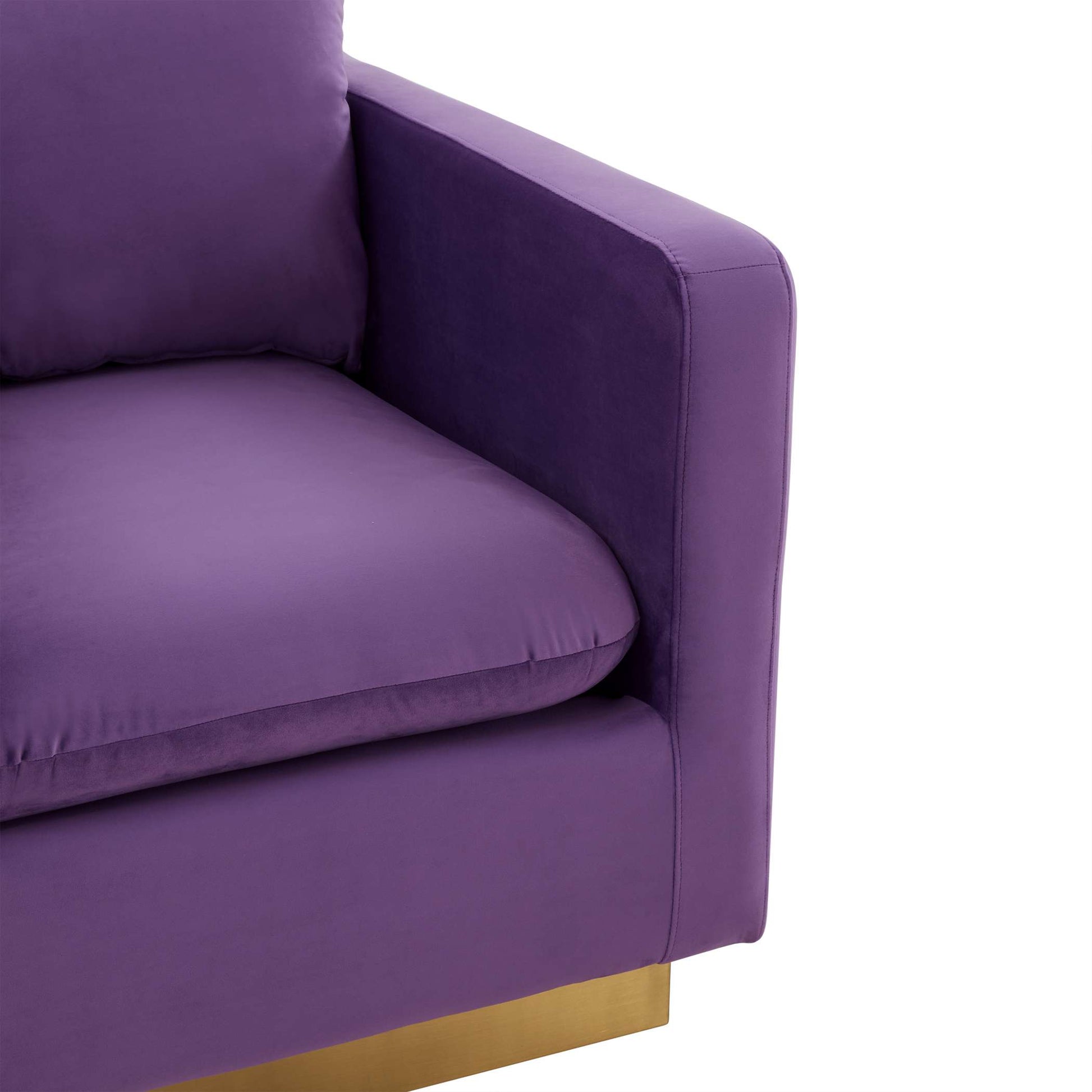 LeisureMod Nervo Velvet Accent Armchair With Gold Frame | Armchairs | Modishstore - 32