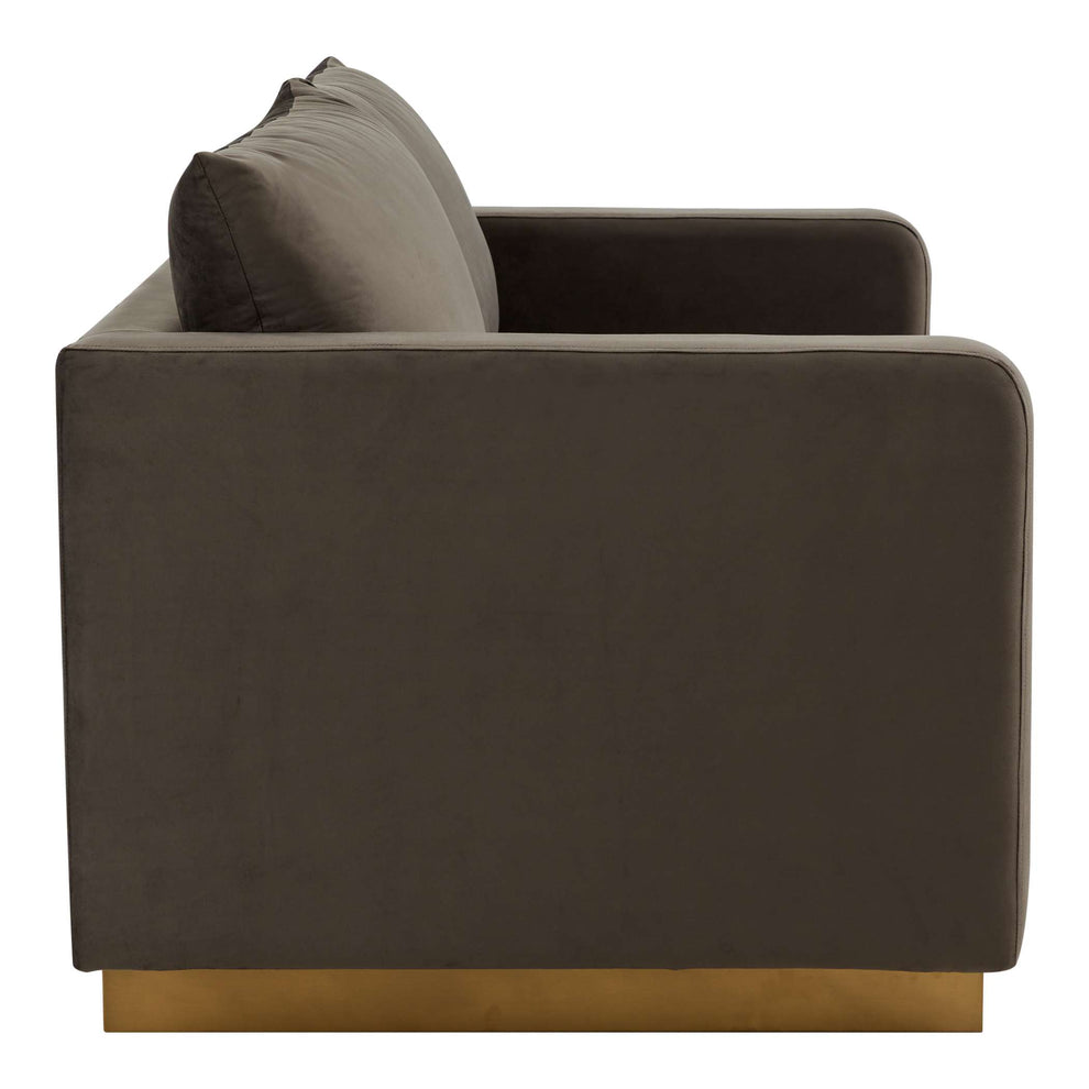 LeisureMod Nervo Modern Mid-Century Upholstered Velvet Loveseat with Gold Frame | Loveseats | Modishstore - 16