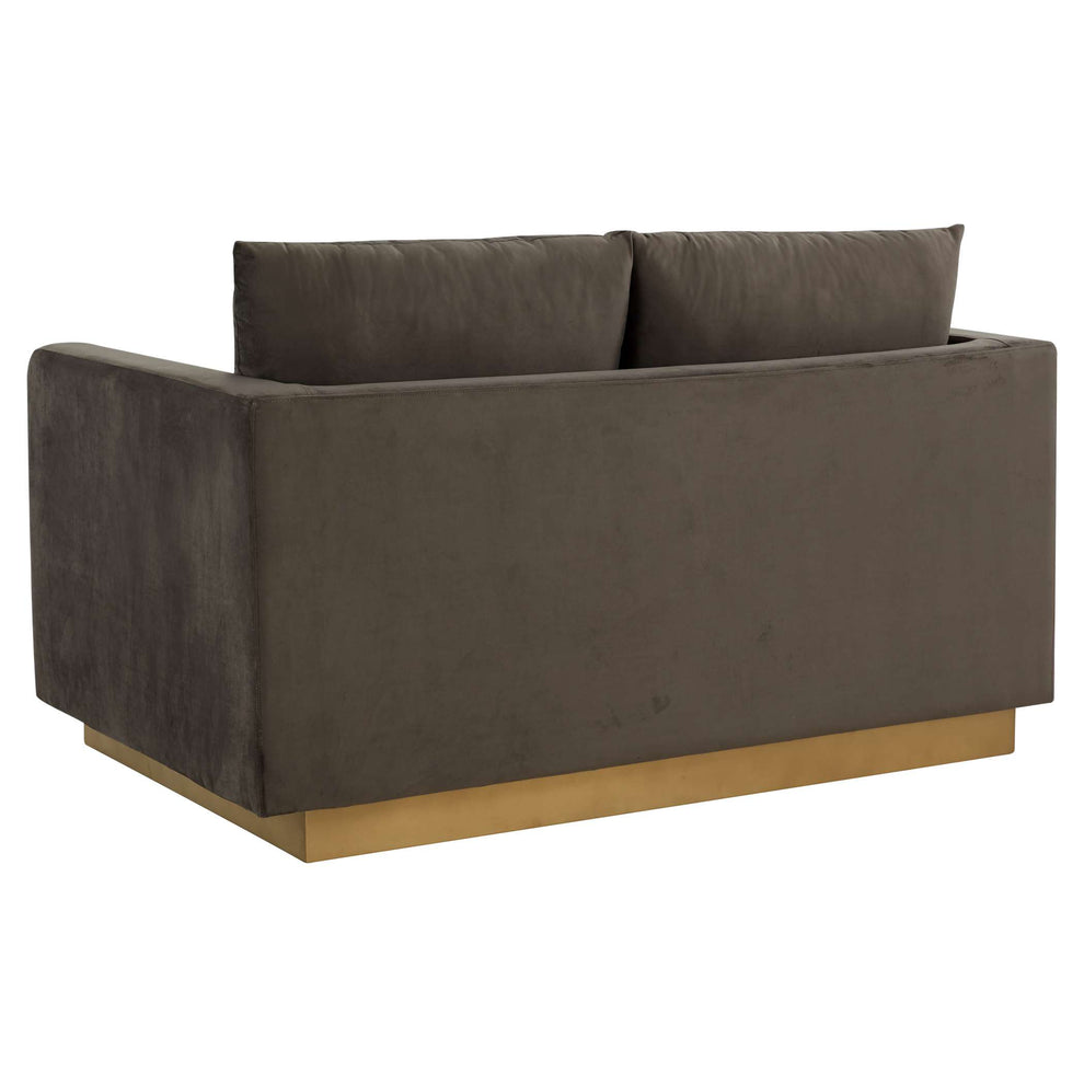 LeisureMod Nervo Modern Mid-Century Upholstered Velvet Loveseat with Gold Frame | Loveseats | Modishstore - 15