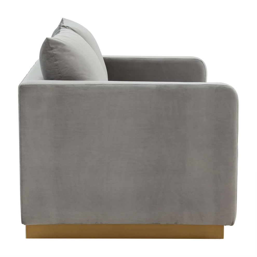 LeisureMod Nervo Modern Mid-Century Upholstered Velvet Loveseat with Gold Frame | Loveseats | Modishstore - 22