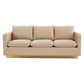 LeisureMod Nervo Modern Mid-Century Upholstered Velvet Sofa with Gold Frame | Sofas | Modishstore - 2