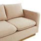 LeisureMod Nervo Modern Mid-Century Upholstered Velvet Sofa with Gold Frame | Sofas | Modishstore - 4
