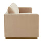 LeisureMod Nervo Modern Mid-Century Upholstered Velvet Sofa with Gold Frame | Sofas | Modishstore - 6