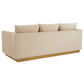 LeisureMod Nervo Modern Mid-Century Upholstered Velvet Sofa with Gold Frame | Sofas | Modishstore - 5