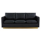 LeisureMod Nervo Modern Mid-Century Upholstered Leather Sofa with Gold Frame | Sofas | Modishstore - 2