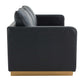 LeisureMod Nervo Modern Mid-Century Upholstered Leather Sofa with Gold Frame | Sofas | Modishstore - 6