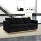 LeisureMod Nervo Modern Mid-Century Upholstered Velvet Sofa with Gold Frame | Sofas | Modishstore - 8