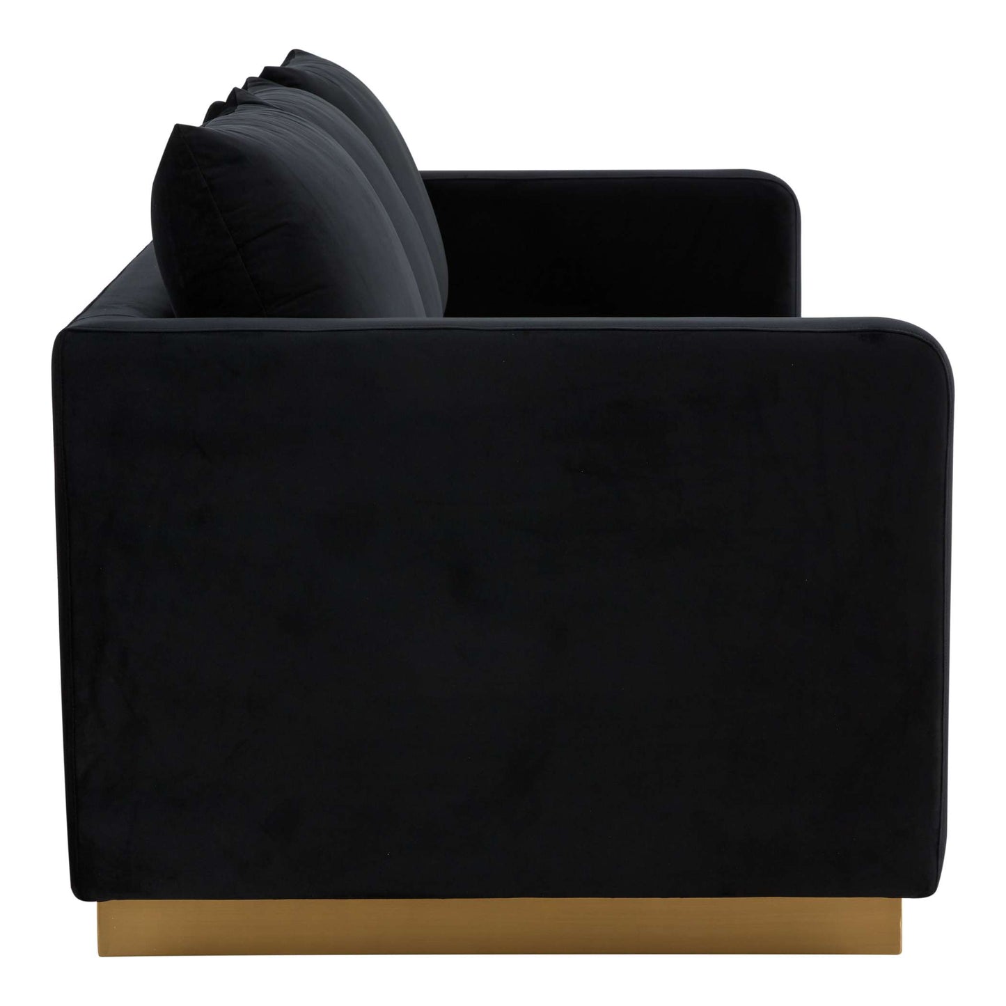 LeisureMod Nervo Modern Mid-Century Upholstered Velvet Sofa with Gold Frame | Sofas | Modishstore - 13
