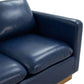 LeisureMod Nervo Modern Mid-Century Upholstered Leather Sofa with Gold Frame | Sofas | Modishstore - 21