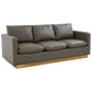 LeisureMod Nervo Modern Mid-Century Upholstered Leather Sofa with Gold Frame | Sofas | Modishstore - 28