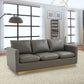 LeisureMod Nervo Modern Mid-Century Upholstered Leather Sofa with Gold Frame | Sofas | Modishstore - 23