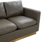 LeisureMod Nervo Modern Mid-Century Upholstered Leather Sofa with Gold Frame | Sofas | Modishstore - 25