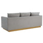 LeisureMod Nervo Modern Mid-Century Upholstered Velvet Sofa with Gold Frame | Sofas | Modishstore - 26