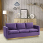 LeisureMod Nervo Modern Mid-Century Upholstered Velvet Sofa with Gold Frame | Sofas | Modishstore - 36