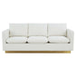 LeisureMod Nervo Modern Mid-Century Upholstered Leather Sofa with Gold Frame | Sofas | Modishstore - 31