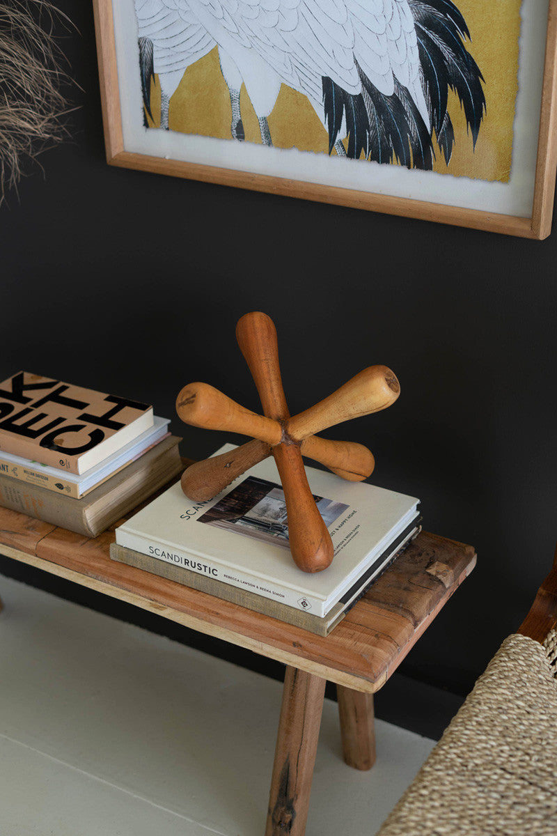 Reclaimed Wood Natural Jack Decor By Kalalou | Ornaments | Modishstore
