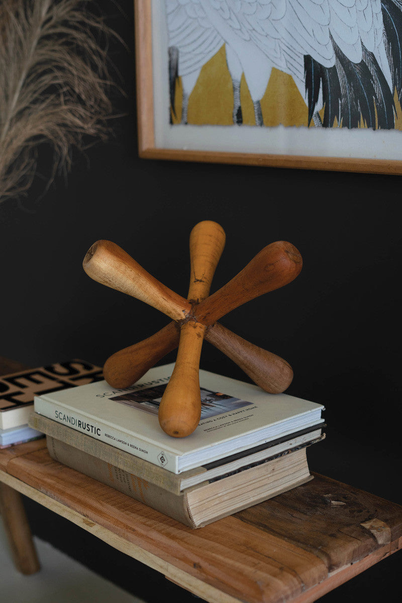 Reclaimed Wood Natural Jack Decor By Kalalou | Ornaments | Modishstore - 2