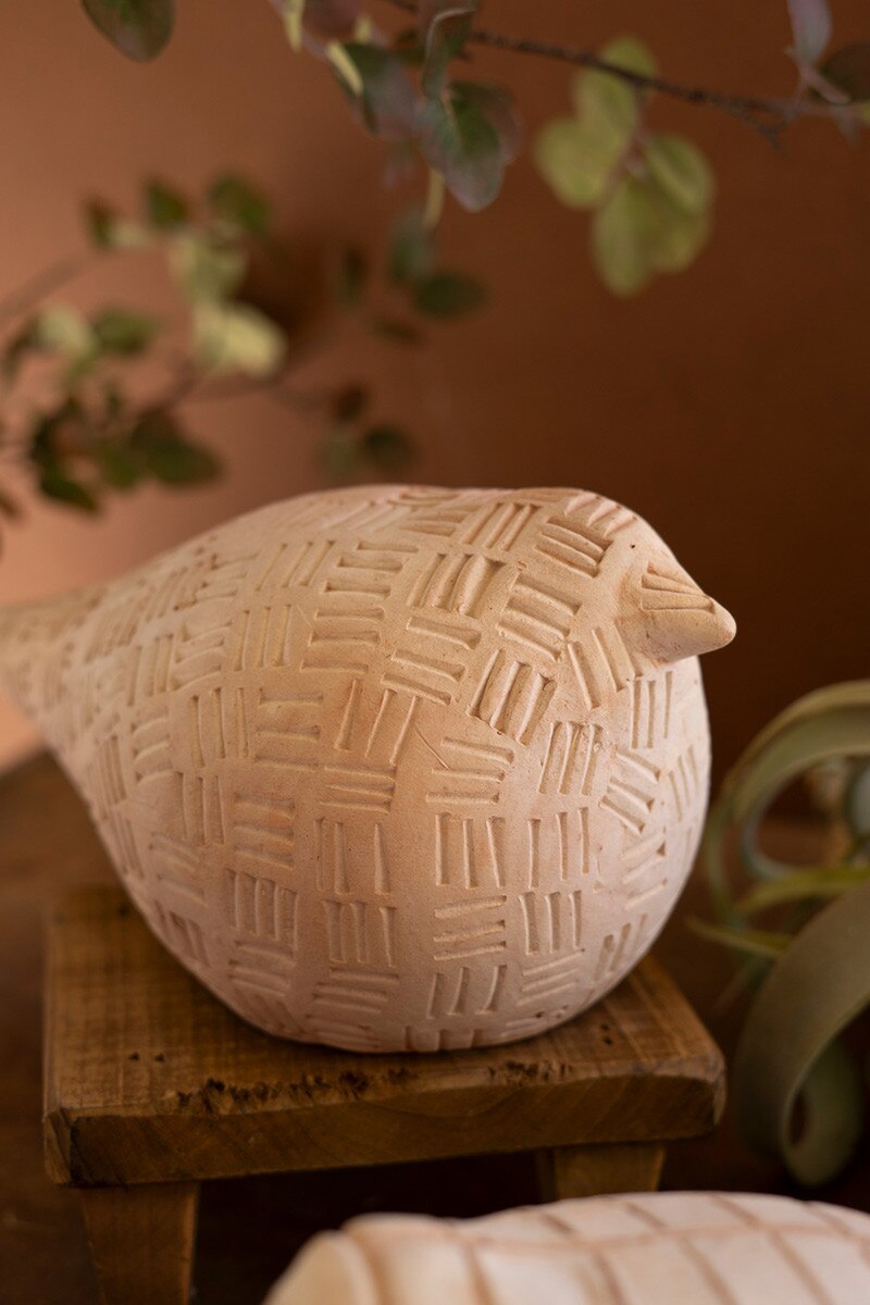 Set Of Two Terracotta Birds By Kalalou